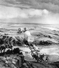Crossing the Pawnee River on the Santa Fe Trail