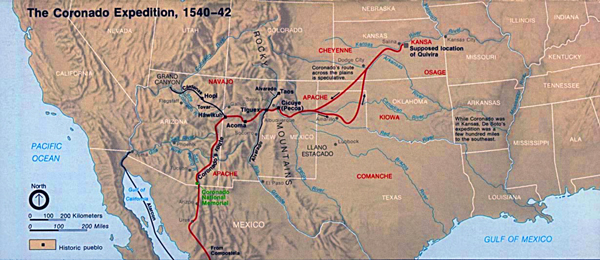 Coronado's Expedition Map