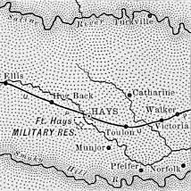 Ellis County, Kansas 1889 map