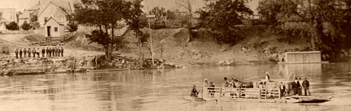 Ferry crossing the Kansas River, between 1854 and 186
