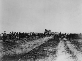 Railroad being built in Kansas