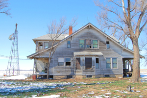 An old and abandoned homestead in Pawnee County, Kansas