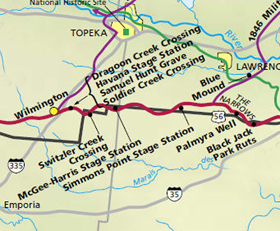 Santa Fe Trail Map Douglas, Osage and Lyon Counties