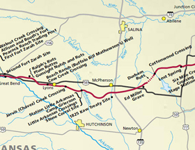 Santa Fe Trail through Marion, McPherson, and Rice Counties