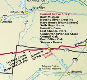 Santa Fe Trail through Morris County, Kansas