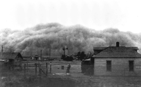 Dust storm in western Kansas