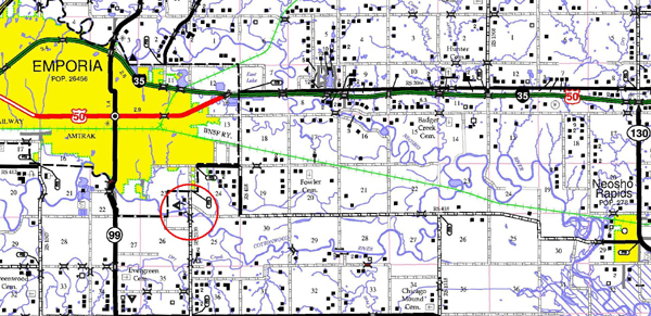 Columbia, Kansas Location Map