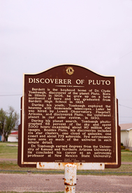 Discoverer of Pluto Historic Marker