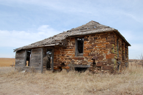 Crumbling building near Terra Cotta, Kansas